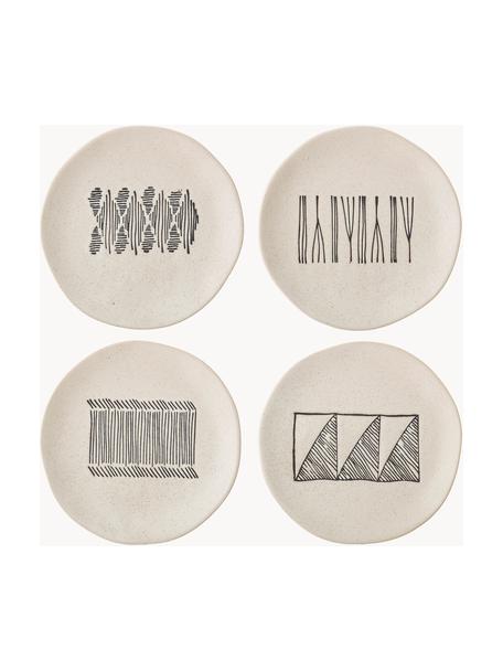 Komplet ręcznie wykonanych talerzy śniadaniowych Eliana, 4 elem., Kamionka, Odcienie piaskowego, Ø 19 cm