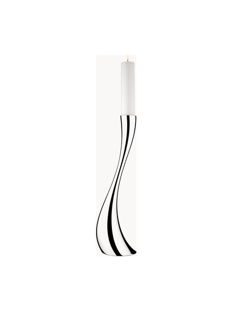 Edelstalen kandelaar Cobra  in organische vorm, H 60 cm, Gepolijst edelstaalkleurig, Zilverkleurig, hoogglans gepolijst, B 21 x H 60 cm