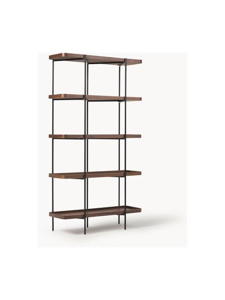 Grote houten plank Renee met metalen frame, Frame: gepoedercoat metaal, Walnoothout, B 100 x H 180 cm