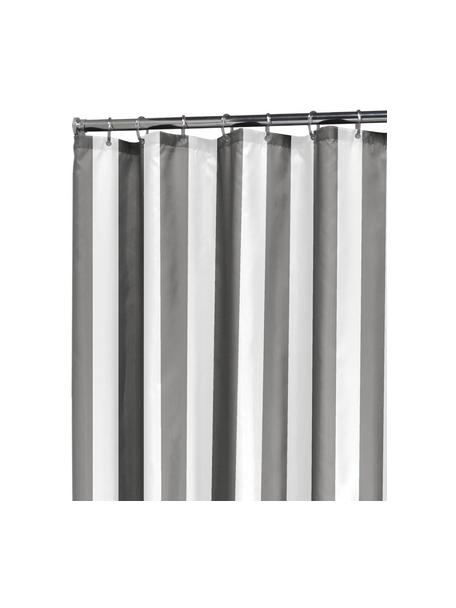Gestreifter Duschvorhang Maggie, Grau, Weiß, 180 x 200 cm