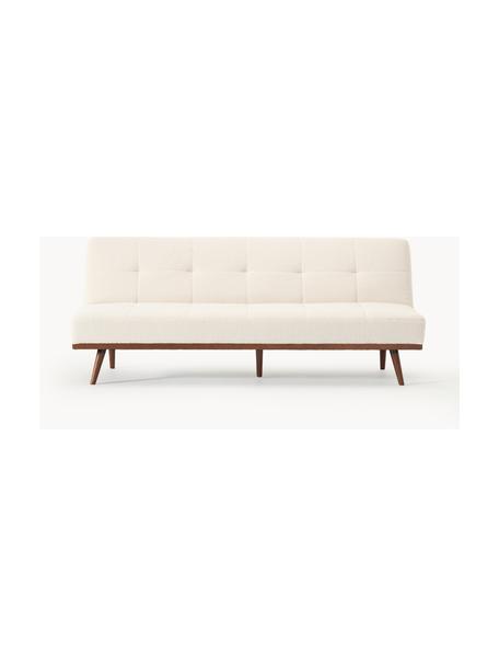 Teddy-Schlafsofa Evy (3-Sitzer), Bezug: Teddy (100 % Polyester) D, Gestell: Massives Kiefernholz, mit, Füße: Massives Buchenholz Diese, Teddy Off White, Buchenholz, B 200 x T 86 cm