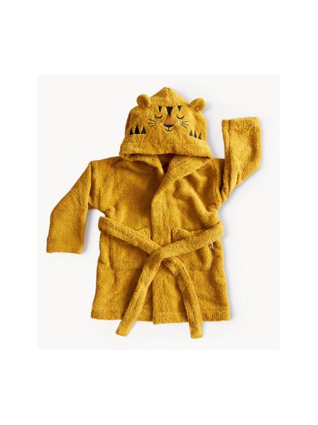 Kinder-Bademantel Tiger, in verschiedenen Grössen, 100 % Baumwolle (Bio), GOTS-zertifiziert, Sonnengelb, B 36 x L 48 cm (1 - 2 Jahre)