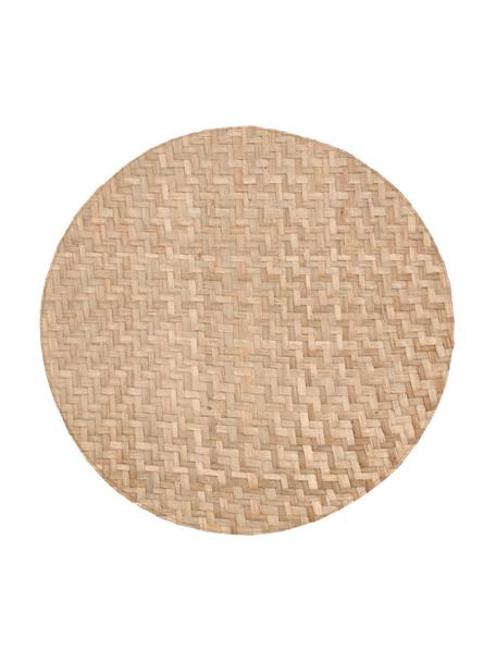 Set de table rond Herringbone, 2 pièces, 100 % jonc de mer, Brun clair, Ø 35 cm