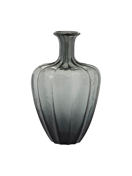 Vaso da terra in vetro soffiato Miyanne, Vetro, Grigio scuro trasparente, Ø 23 x Alt. 35 cm