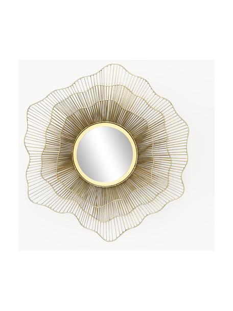 Nástenné zrkadlo s kovovou dekoráciou Elio, Potiahnutý kov, Odtiene zlatej, Ø 69 cm
