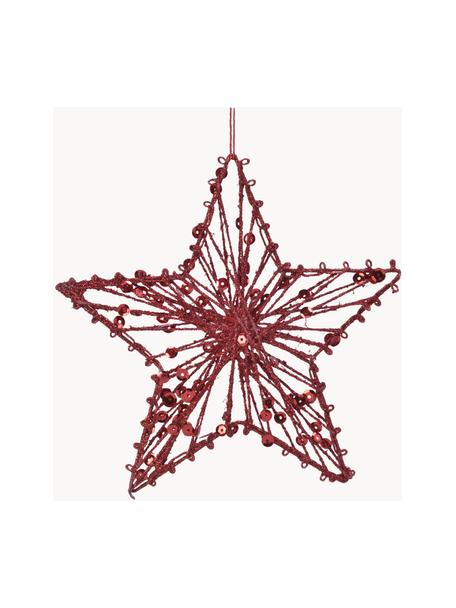 Dekoracja wisząca Star, 2 szt., Metal, Czerwony, S 15 x W 15 cm