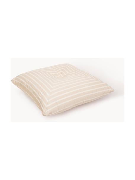 Outdoor Bodenkissen Cozy mit Streifen, Bezug: 100 % Polyacryl, strapazi, Hellbeige, Cremeweiß, B 85 x L 85 x H 24 cm