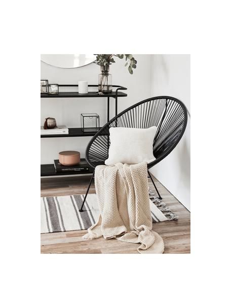 Funda de cojín de punto de algodón ecológico Adalyn, 100% algodón ecológico, certificado GOTS, Blanco natural, An 40 x L 40 cm