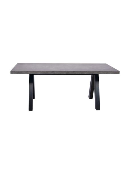 Table extensible aspect béton Apex, 200 - 250 x 100 cm, Aspect béton, larg. de 200 à 250 x prof. 100 cm