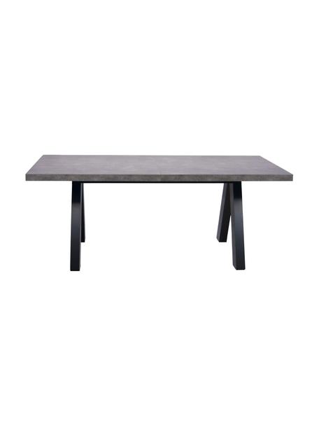 Rozkladací jedálenský stôl s betónovým vzhľadom Apex, 200 - 250 x 100 cm, V betónovom vzhľade, Š 200 - 250 x H 100 cm
