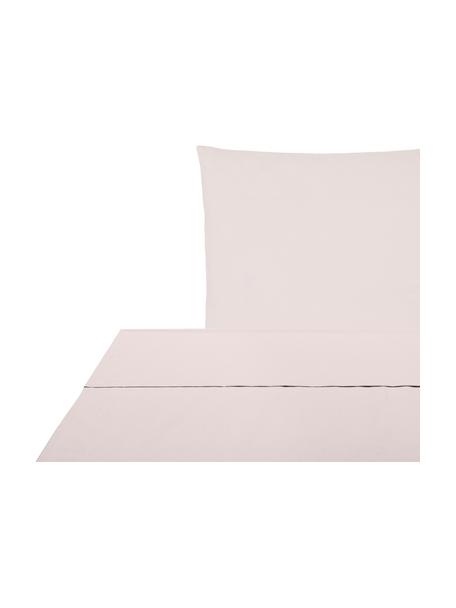 Set lenzuola in cotone percalle rosa Elsie, Rosa, 150 x 300 cm + 1 federa 50 x 80 cm