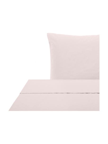 Biancheria da letto in cotone percalle rosa Elsie, Rosa chiaro, 150 x 300 cm + 1 federa 50 x 80 cm