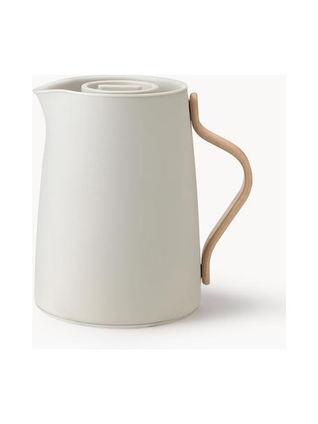 Tetera Emma, 1 L, Estructura: acero inoxidable recubier, Asa: madera de haya, Beige claro mate, 1 L