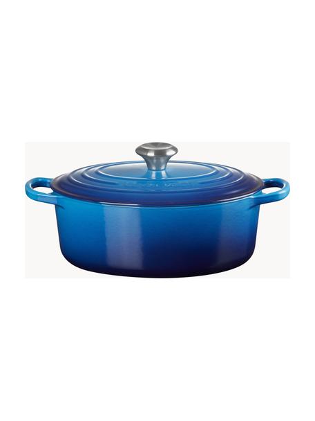 Cocotte ovale en fonte émaillée Signature Collection, Fonte, émaillée, Tons bleus, larg. 27 x haut. 15 cm, 4,1 L