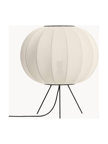 Lampada da terra piccola treppiede in fibra sintetica Knit-Wit, Struttura: metallo rivestito, Bianco latte, Alt. 58 cm