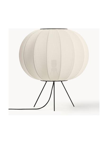 Lampada da terra piccola treppiede in fibra sintetica Knit-Wit, Struttura: metallo rivestito, Bianco latte, Alt. 58 cm