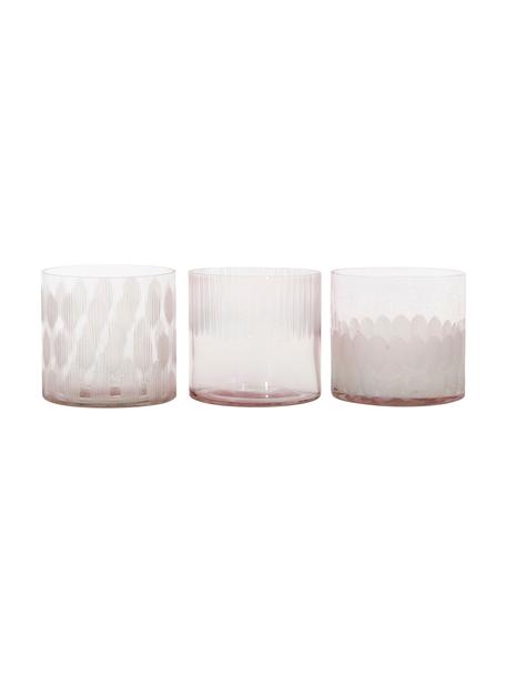 Teelichthalter-Set Cosmopol, 3-tlg., Glas, Rosa, Ø 8 x H 8 cm