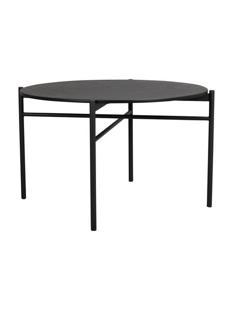 Tavolo rotondo nero Skye Ø120 cm, Piano d'appoggio: pannello in fibra di medi, Gambe: metallo verniciato a polv, Nero, Ø 120 x Alt. 75 cm