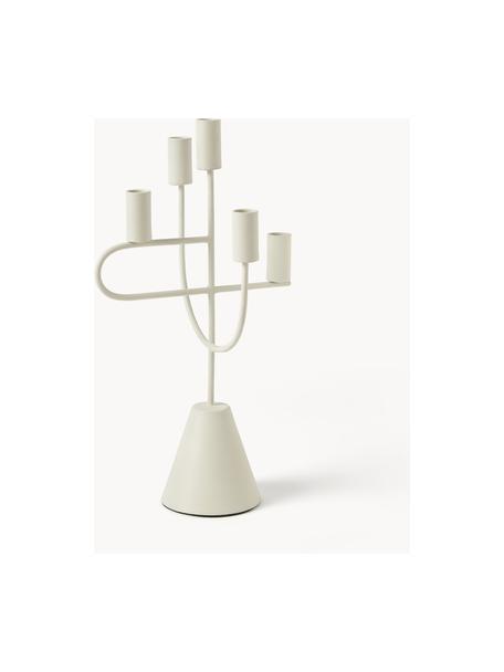 Candelabro in metallo Reem, Metallo rivestito, Beige chiaro, Larg. 22 x Alt. 41 cm