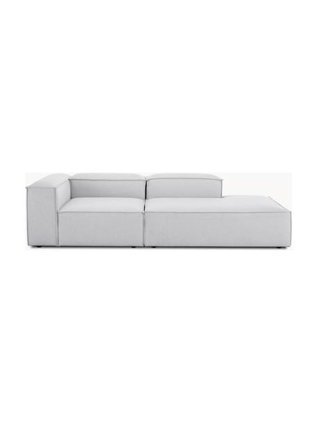 Chaise longue componibile Lennon, Rivestimento: 100% poliestere Con 115.0, Struttura: legno di pino massiccio, , Piedini: plastica, Tessuto grigio, Larg. 269 x Prof. 119 cm, schienale a sinistra