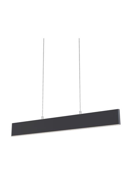 Grande suspension noire LED Step, Noir, couleur argentée, larg. 91 x haut. 20 cm