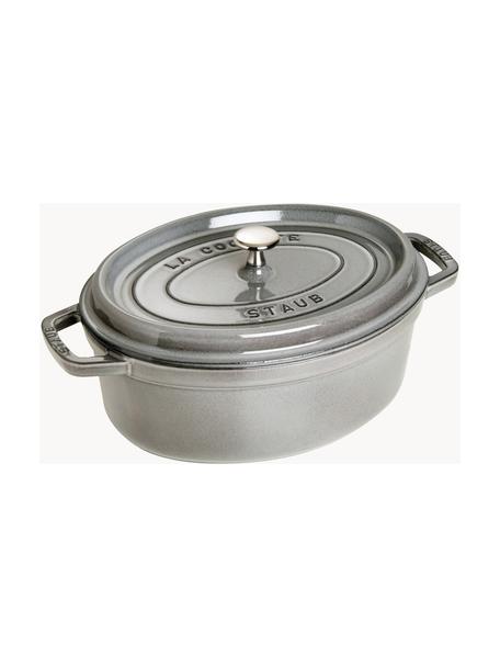 Ovale braadpan La Cocotte uit gietijzer, Gietijzer, Greige, zilverkleurig, B 38 cm x H 17 cm, 5,5 L