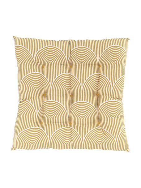 Poduszka na krzesło z bawełny Arc, Żółty, S 40 x D 40 cm