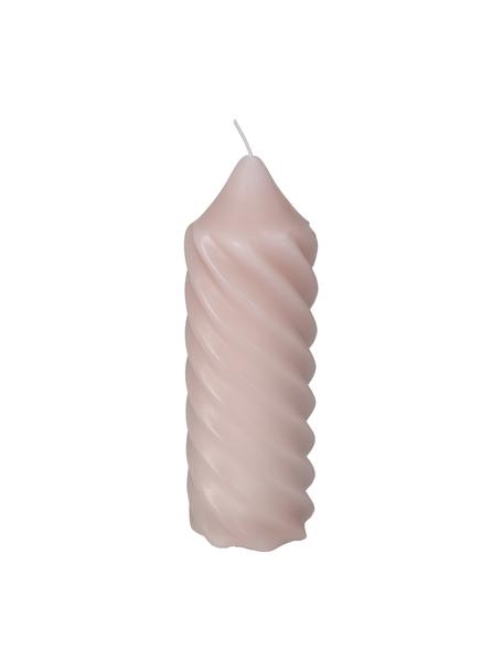 Veľká stĺpová sviečka Spiral, Vosk, Svetloružová, Ø 7 x V 20 cm