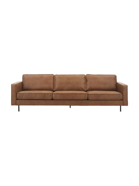 Sofa skórzana z recyklingu Hunter (4-osobowa), Tapicerka: skóra z recyklingu (70% s, Nogi: tworzywo sztuczne, Brązowy, S 264 x G 90 cm