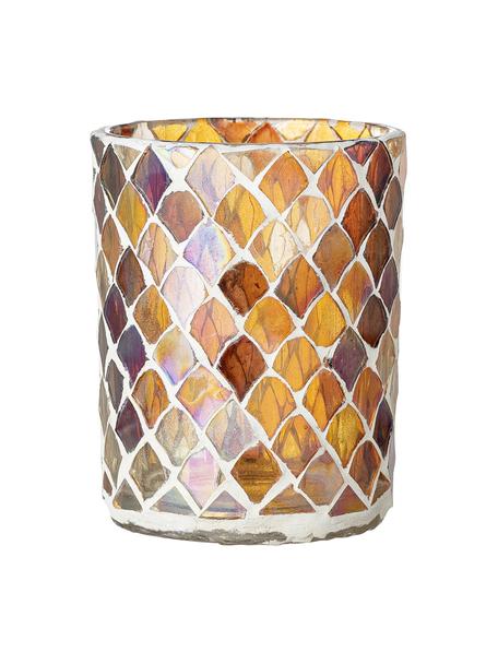 Waxinelichthouder Kama van glas, Glas, Amberkleurig, transparant, Ø 8 x H 10 cm