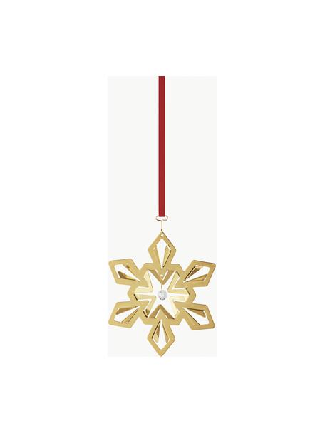 Addobbo per albero di Natale con due cinturini CC, Zirconi cubici, ottone placcato in oro 18 carati, Oro, Larg. 6 x Alt. 7 cm