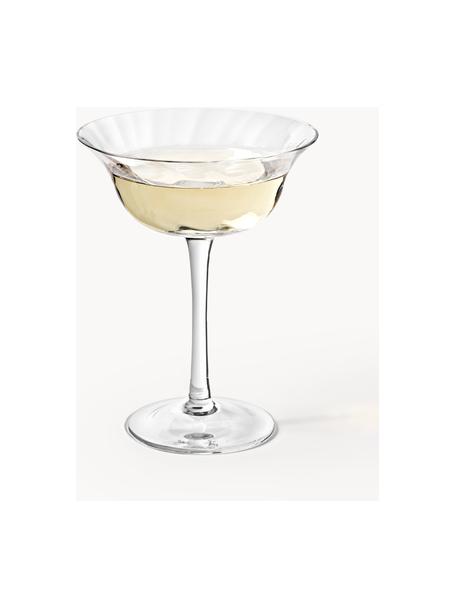 Mondgeblazen champagneglazen Swirl, 4 stuks, Glas, Transparant, Ø 12 x H 16 cm, 200 ml