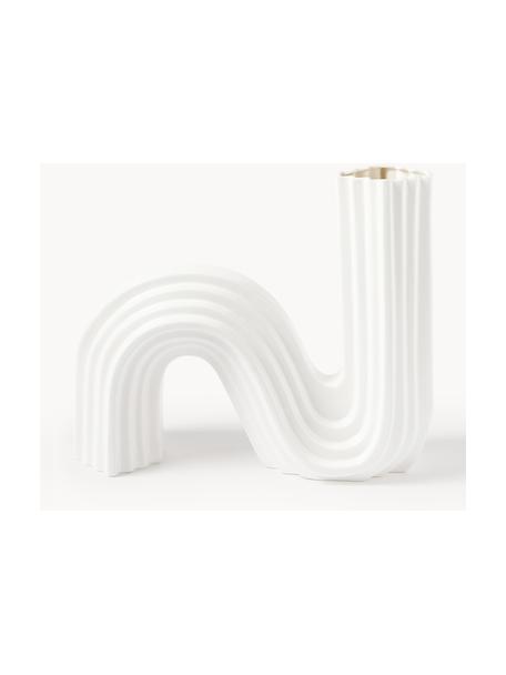 Vaso di design in porcellana Luomo, alt. 29 cm, Porcellana, Bianco opaco, Larg. 35 x Alt. 29 cm