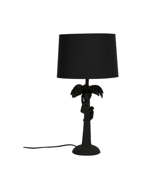 Große Tischlampe Coconut, Lampenschirm: Baumwolle, Lampenfuß: Kunststoff, Schwarz, Ø 31 x H 58 cm