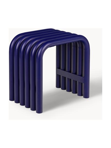 Sgabello Nokk, Acciaio verniciato a polvere, Blu royal, Larg. 43 x Alt. 43 cm