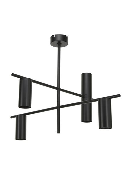 Plafondlamp Cassandra, Lampenkap: metaal, vermessingd, Mat zwart, B 70 x H 49 cm