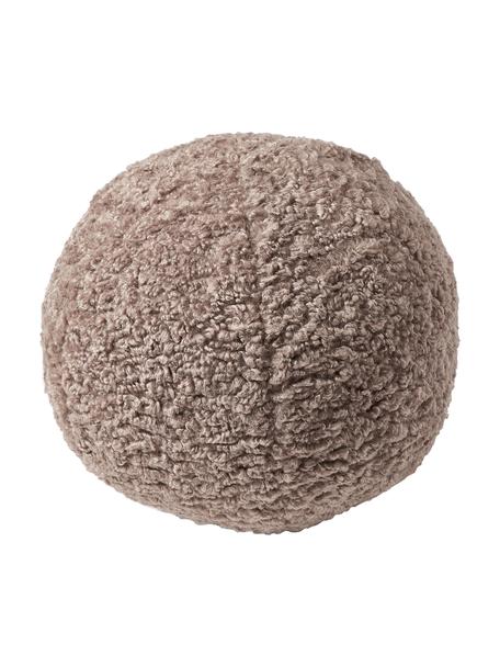 Kulatý plyšový dekorativní polštář Dotty, Hnědá, Ø 30 cm