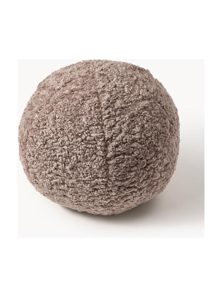 Okrągła poduszka Teddy Dotty, Tapicerka: 100% poliester (Teddy), Nugat, Ø 30 cm