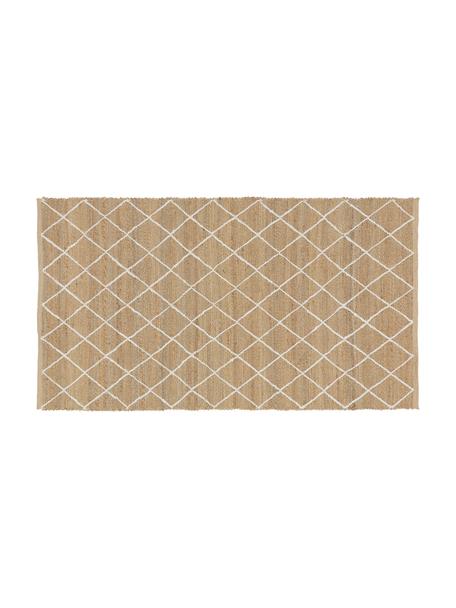 Handgemaakte jute deurmat Kunu, 100% jute

Omdat het gevoel van jute vloerkleden een beetje ruw is, zijn ze minder geschikt voor direct contact met de huid., Beige, B 50 x L 80 cm