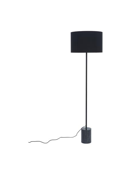 Lampadaire avec pied en marbre Cody, Noir, Ø 45 x haut. 159 cm