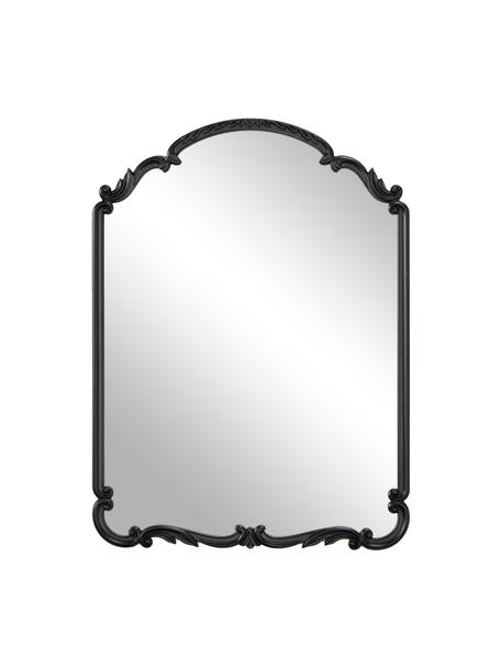 Specchio barocco da parete Francesca, Cornice: pannello di fibra a media, Retro: pannello di fibra a media, Superficie dello specchio: lastra di vetro, Nero, Larg. 56 x Alt. 76 cm