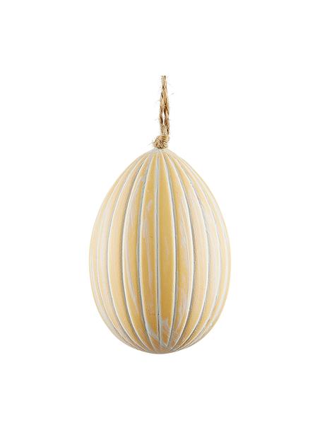 Adornos para colgar artesanales Essie, 3 uds., Plástico, Amarillo, blanco, Ø 5 x Al 7 cm