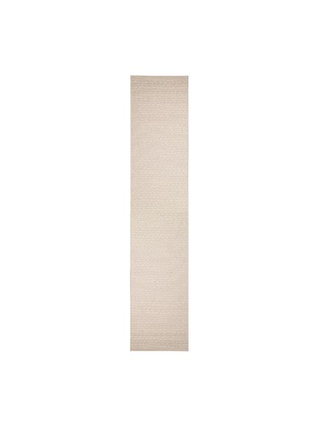 Passatoia da interno-esterno con motivo foglie Braided, 100% polipropilene, Beige chiaro, Larg. 80 x Lung. 300 cm