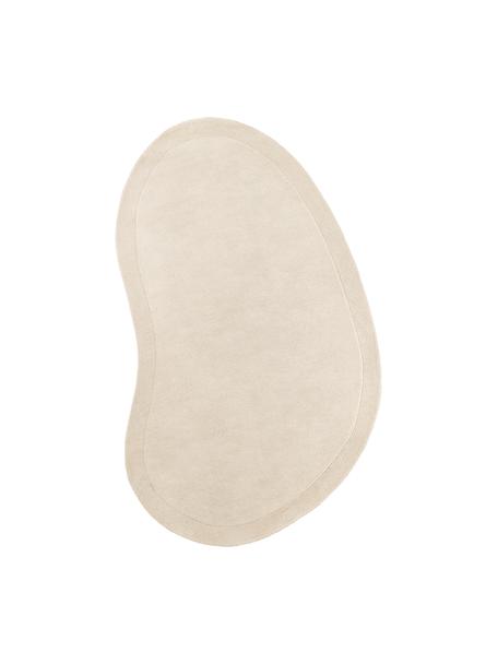 Tapis en laine de forme organique, tufté main Kadey, Beige, larg. 120 x long. 180 cm (taille S)