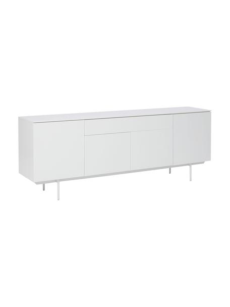 Aparador Elyn, Estructura: tablero de fibras de dens, Patas: metal con pintura en polv, Blanco mate, An 200 x Al 75 cm