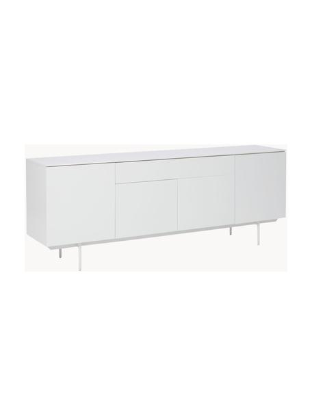 Sideboard Elyn mit Türen, Korpus: Mitteldichte Holzfaserpla, Fußgestell: Metall, pulverbeschichtet, Weiß, matt, B 200 x H 75 cm