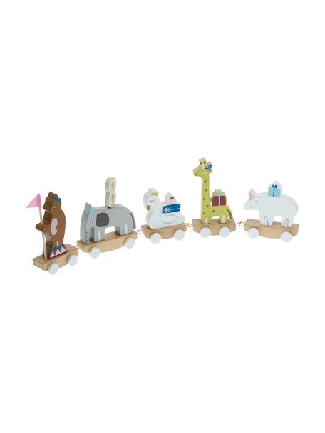 Verjaardag decoratie Happy Animals, Beukenhout MDF, multiplex, lotushout, metaal, vilt, Meerkleurig, B 50 x H 16 cm