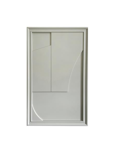 Handgemaakt wandobject Verge, Frame: hout, satijn, Grijs, B 30 x H 50 cm
