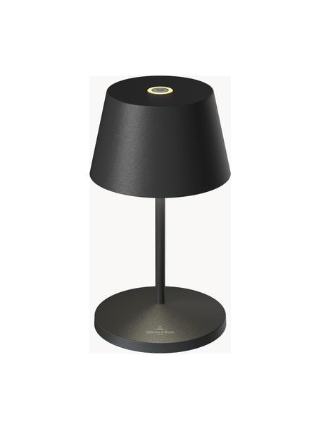 Lampe de table led frisbee 1 ampoule, noir mat avec verre fumé