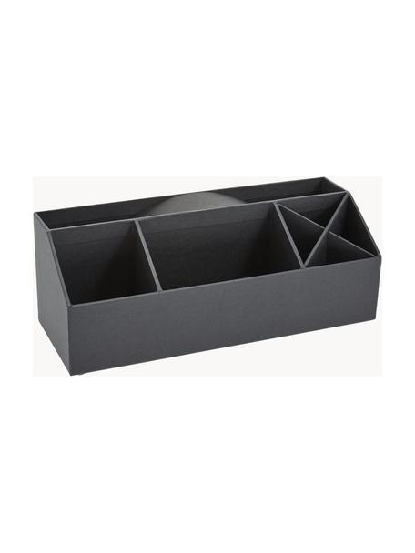 Bureau organizer Elisa, Massief, gelamineerd karton, Antraciet, B 33 x H 13 cm